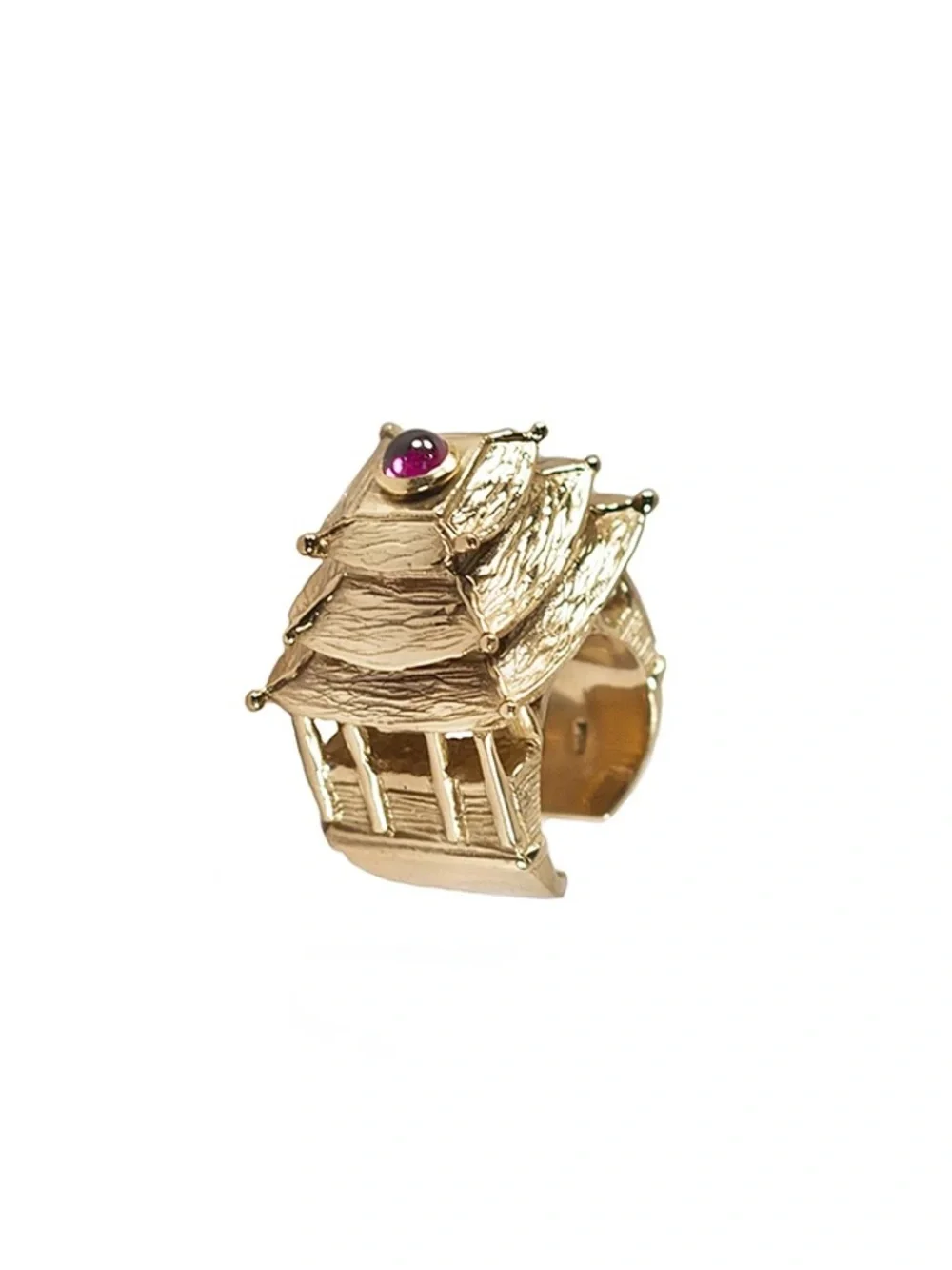 Co.Ro. Pagoda Ring Gold Plated Garnet Emily In Paris Sylvie Grateau⁠